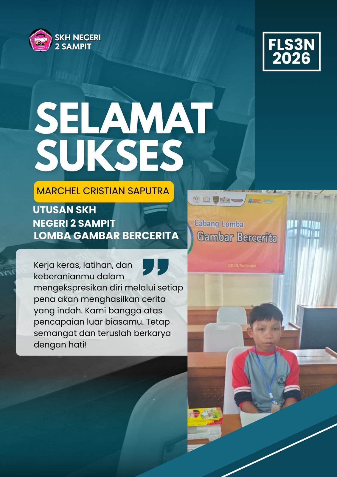 Marchel Cristian Saputra Tunjukkan Kreativitas dalam Lomba Gambar Bercerita FLS3N 2026